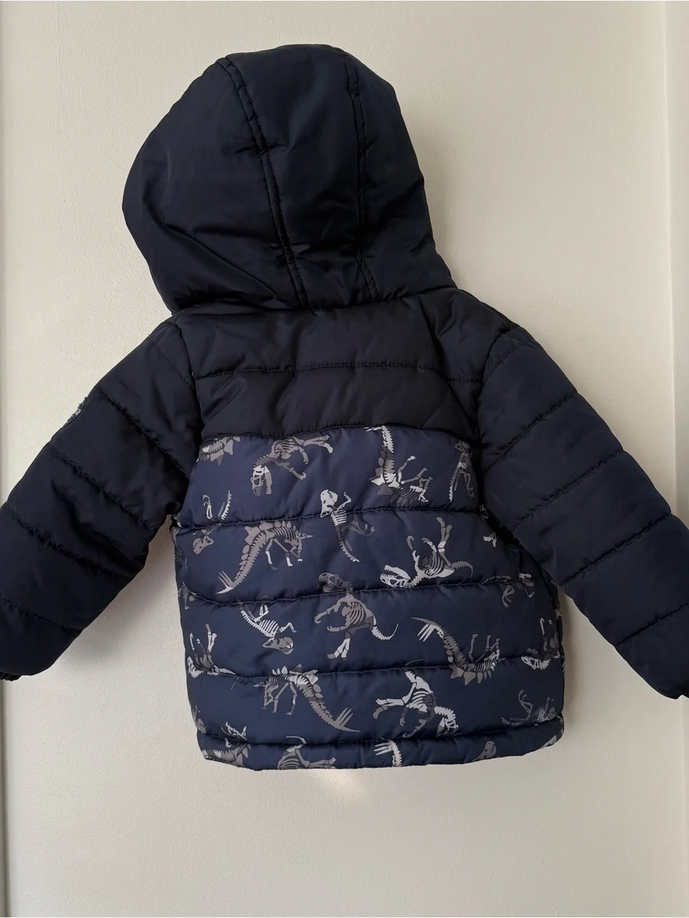 Navy Kids 2-Piece Puffer Snow Suit with Dino Print (Coat, snow pants)